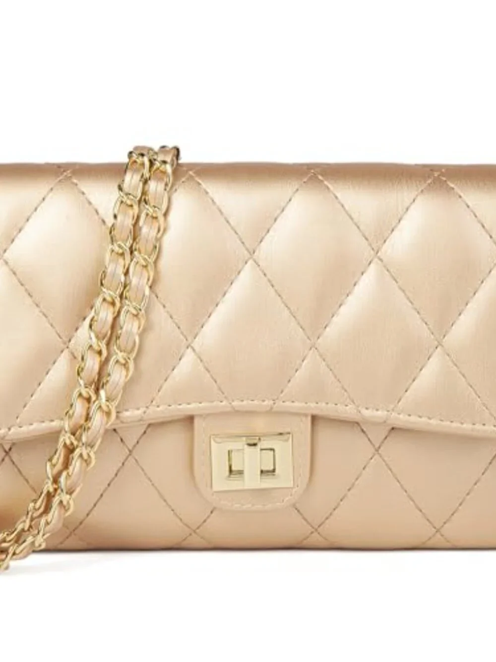 PU Leather Small Crossbody Bag Sling Purse with Chain Strap for Women